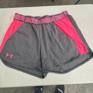 Under Armour Women's Athletic Shorts in Gray and Pink